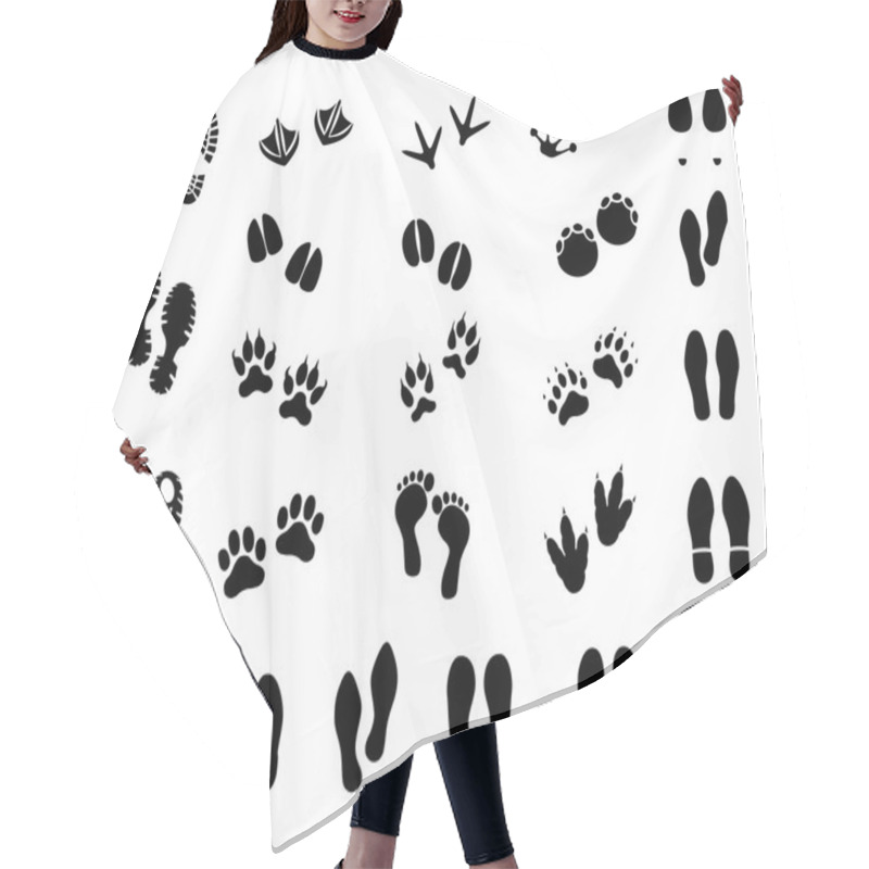 Personality  Footprint Set Vector Hair Cutting Cape