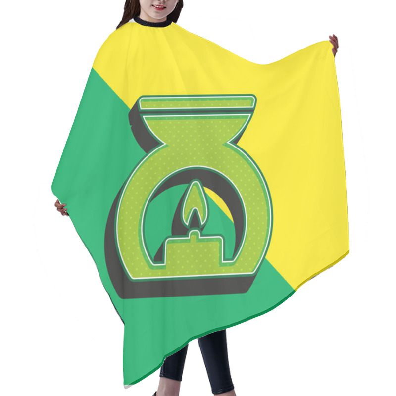 Personality  Aromatherapy Spa Treatment Green And Yellow Modern 3d Vector Icon Logo Hair Cutting Cape