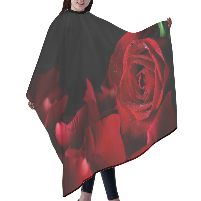 Personality  Red Rose Hair Cutting Cape