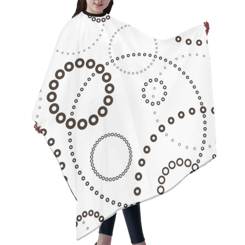 Personality  Seamless Circles Pattern Hair Cutting Cape