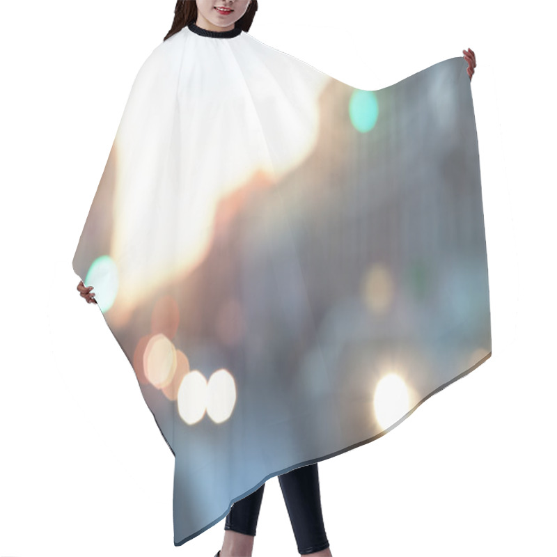 Personality  Blurred Abstract Urban Background With Defocused Lights Hair Cutting Cape