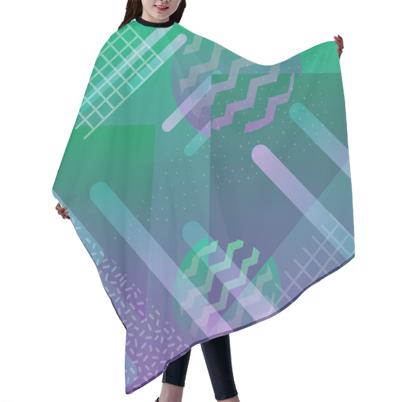 Personality  Ikat Geometric Pattern With Tribal Background Vector Texture. Seamless Striped Motif In Aztec Symbol. Hand Drawn Ethnic With Indian, Scandinavian, Gypsy, Mexican, Folk Patterns For Fashion Print And Textile Wrapping. Hair Cutting Cape