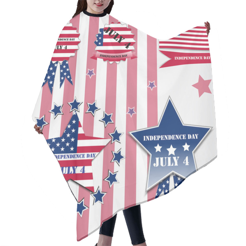 Personality  Independence Day Postcard Design Hair Cutting Cape