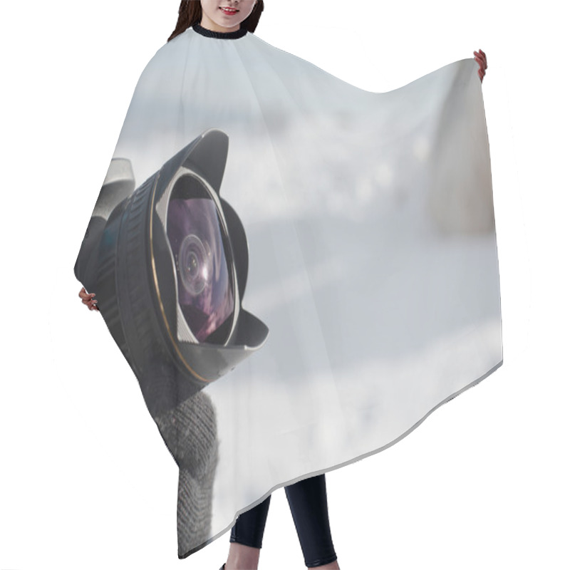 Personality  Using Wide Angle Lense, Fisheye Photography Hair Cutting Cape