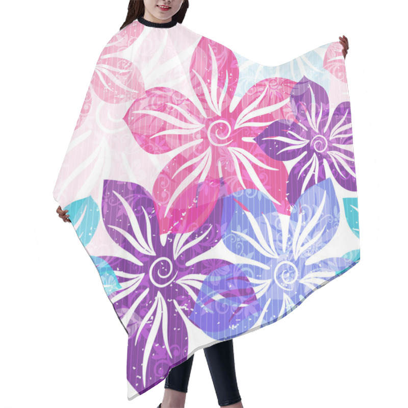 Personality  Seamless Floral Gentle Pattern Hair Cutting Cape