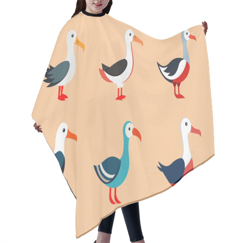 Personality  Cute Albatross Illustration Bundle Perfect For Ocean-themed Designs, Nature Projects, Greeting Cards, And Creative Artwork. Hair Cutting Cape