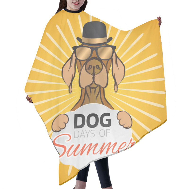 Personality  Dog Days Of Summer Logo Icon Design, Vector Illustration Hair Cutting Cape