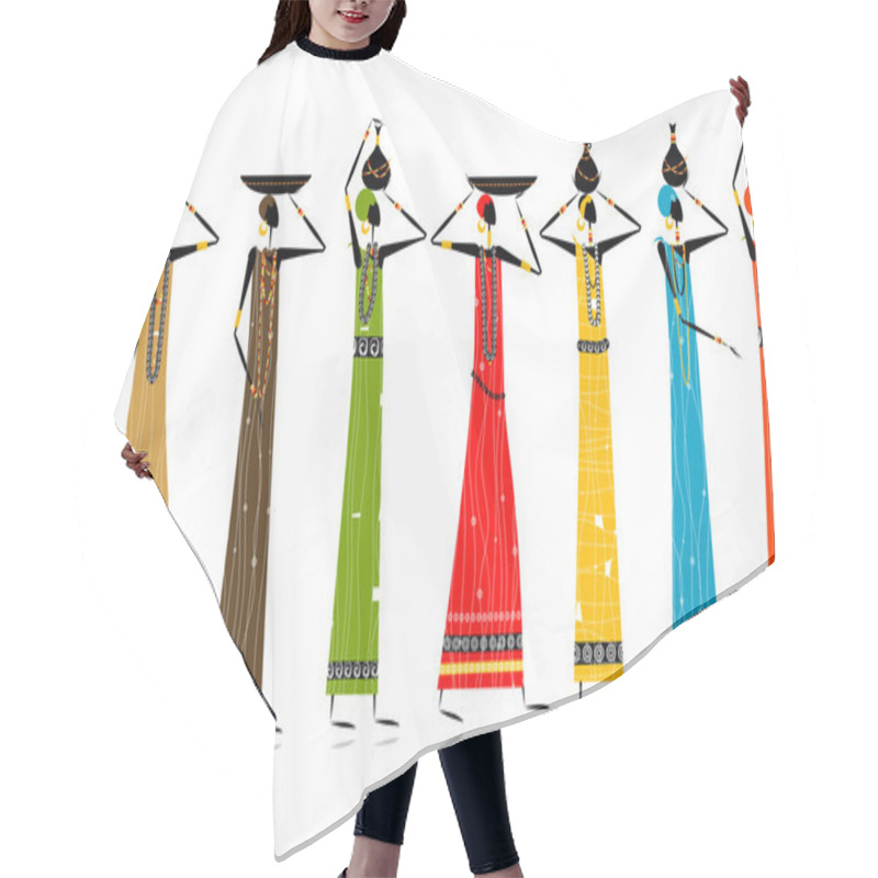 Personality  Ethnic Women With Jugs, Seamless Background For Your Design Hair Cutting Cape