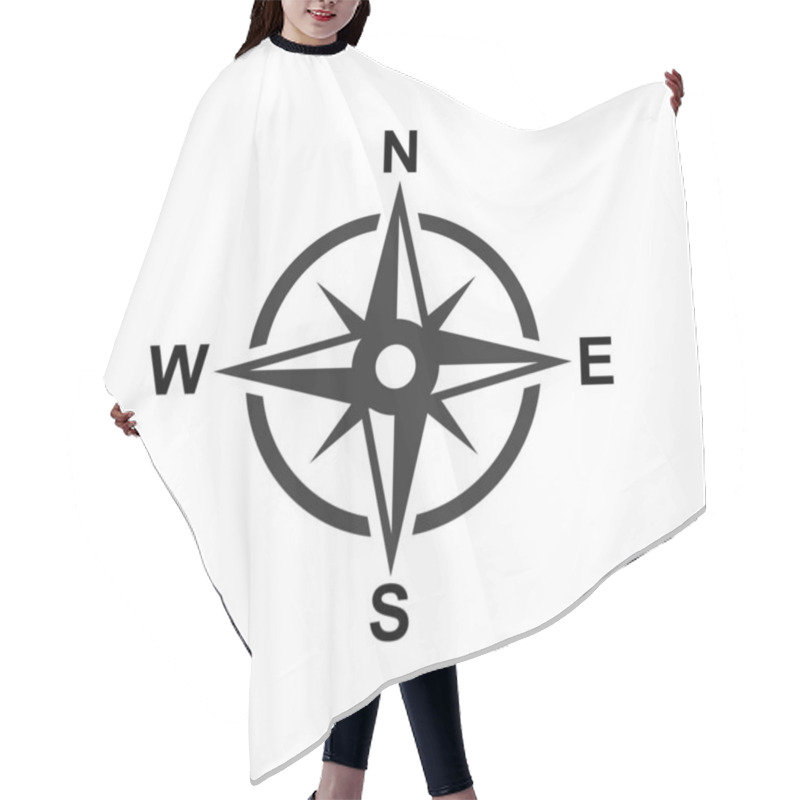 Personality  Wind Rose And Rhumb. Nautical Compass With Cardinal Directions Vector Sign Of Navigation Charts Black On White Background Isolated Hair Cutting Cape