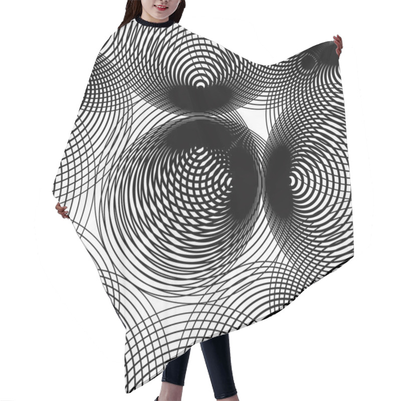 Personality  Geometric Monochrome Stripy Seamless Pattern Hair Cutting Cape