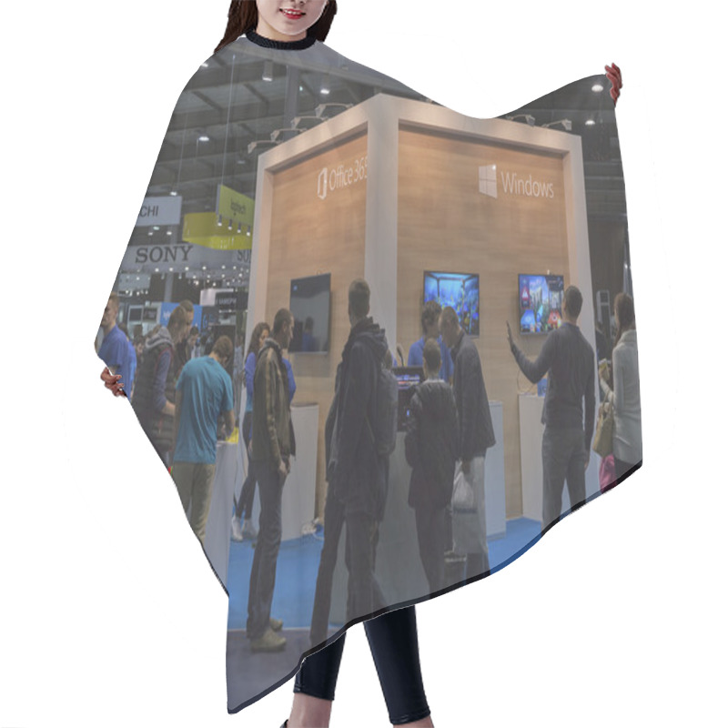 Personality  Microsoft Company Booth At CEE 2015, The Largest Electronics Trade Show In Ukraine Hair Cutting Cape