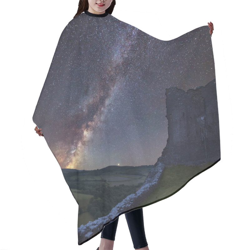 Personality  Stunning Vibrant Milky Way Composite Image Over Landscape Of Medieval Castle Ruins Hair Cutting Cape