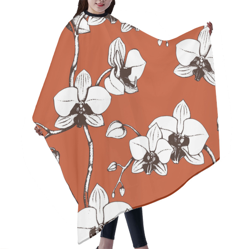 Personality  Pattern With Orchid Flowers Hair Cutting Cape