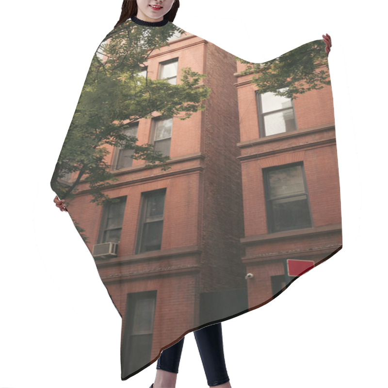 Personality  Trees Near Brick Buildings On Brooklyn Heights In New York City Hair Cutting Cape