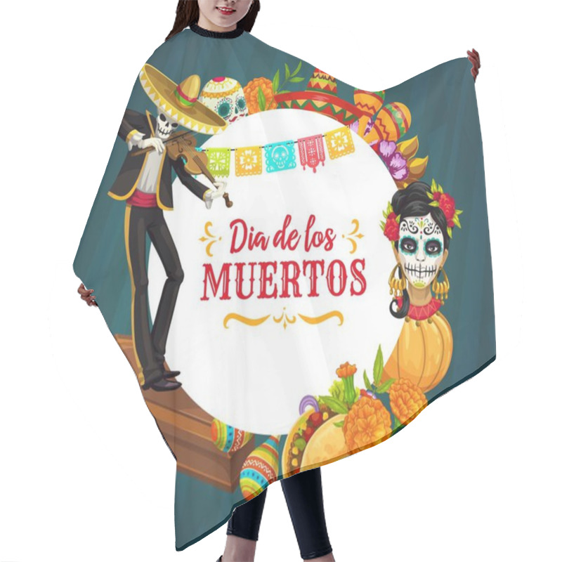 Personality  Mexican Holiday Sugar Skull, Skeleton. Day Of Dead Hair Cutting Cape