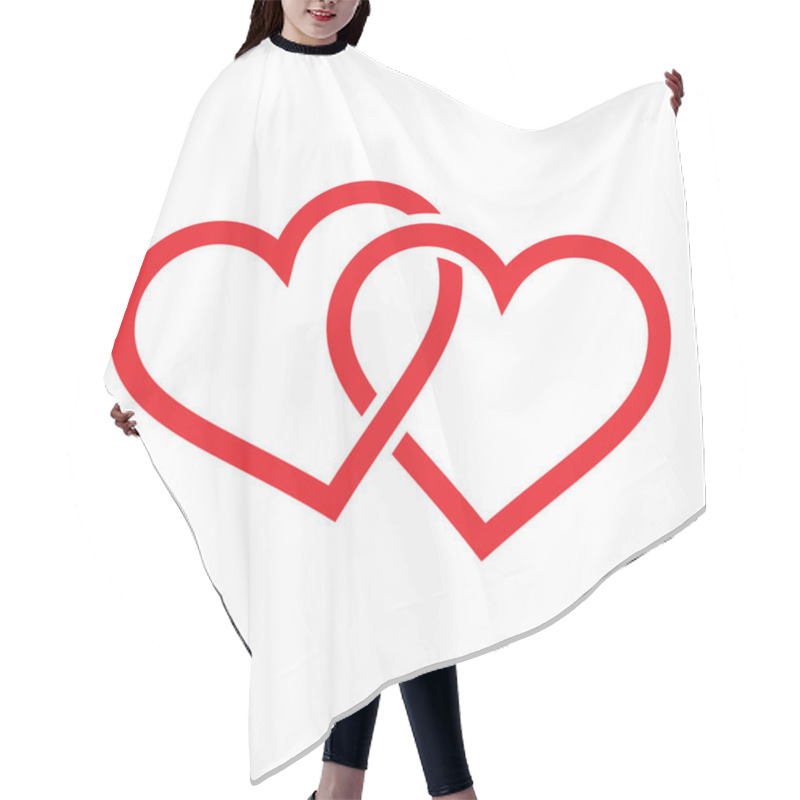 Personality  Twin Linked Red Valentines Hearts Hair Cutting Cape