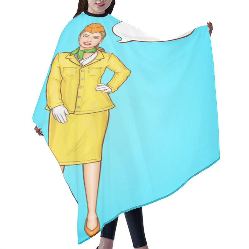 Personality  Pop Art Stewardess, Flight Attendant, Air Hostess Hair Cutting Cape