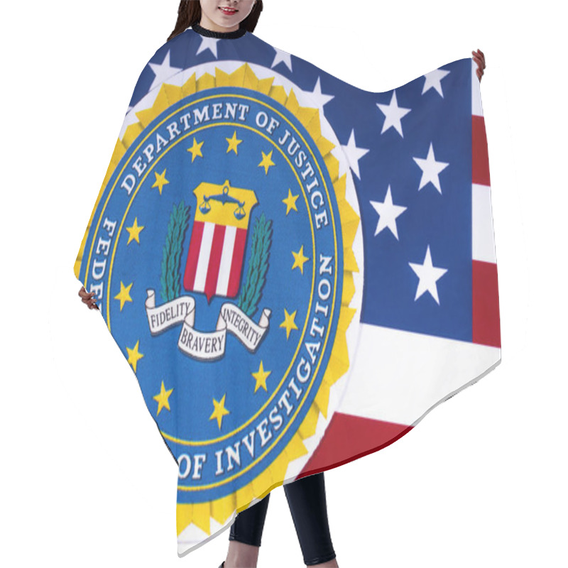 Personality  FBI Logo And The USA Flag Hair Cutting Cape