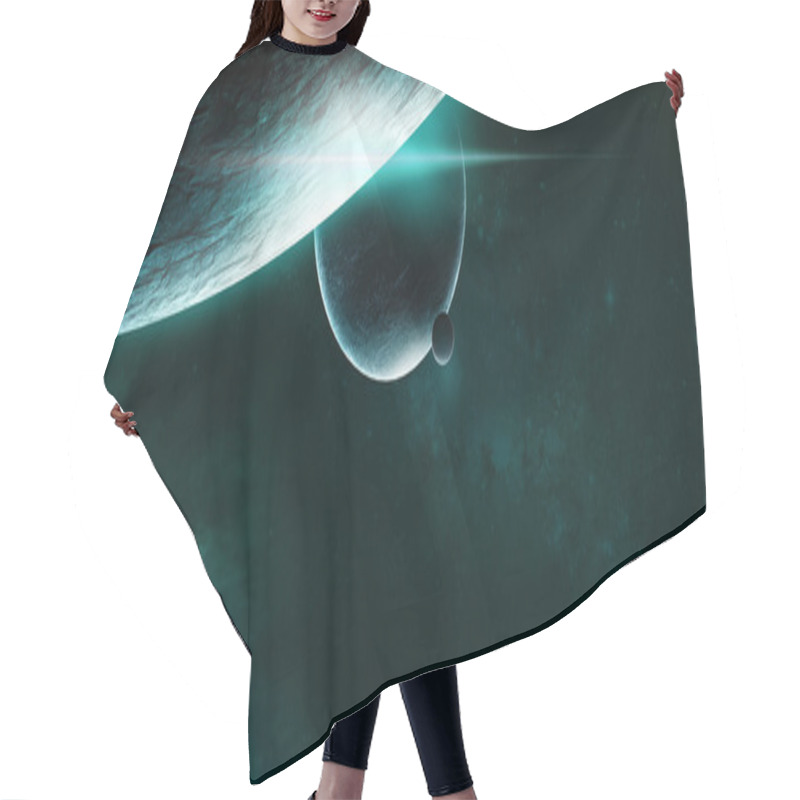 Personality  Planets On A Starry Background Hair Cutting Cape