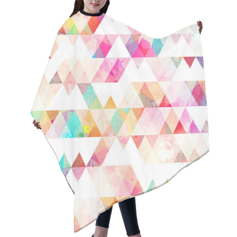 Personality  Rainbow Triangle Seamless Pattern With Grunge Effect Hair Cutting Cape