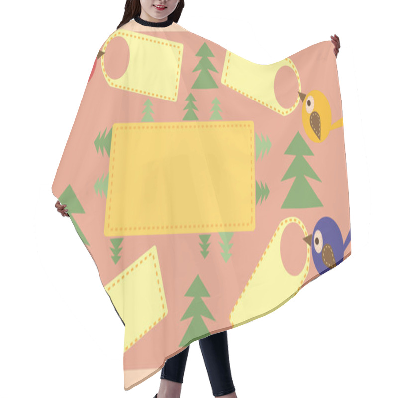 Personality  Greeting Card With Birds In The Wood Hair Cutting Cape