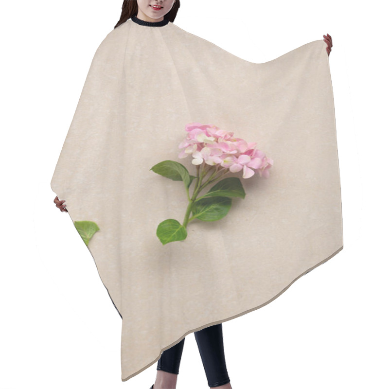 Personality  Pink Blooming Hydrangea Flowers From Above Hair Cutting Cape