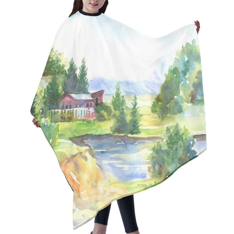 Personality  Summer Landscape Hair Cutting Cape