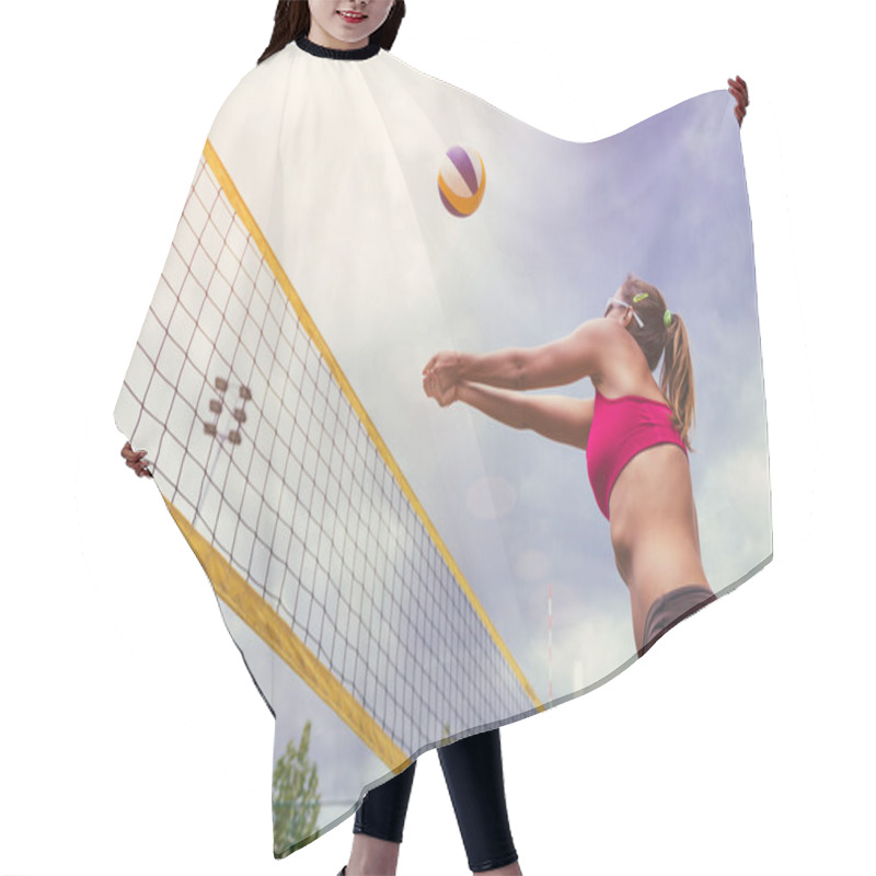 Personality  Girls Playing Beach Volleyball  Hair Cutting Cape