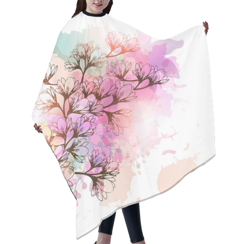 Personality  Magnolia Flowers Background Hair Cutting Cape