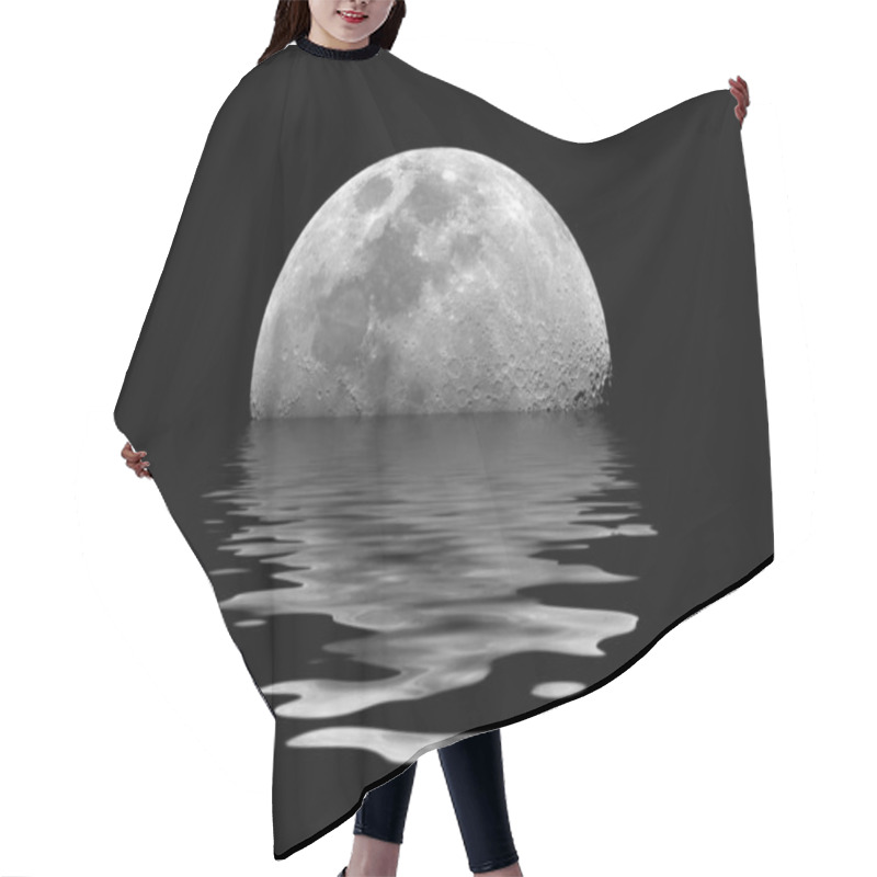 Personality  White Moon On Black Background Hair Cutting Cape