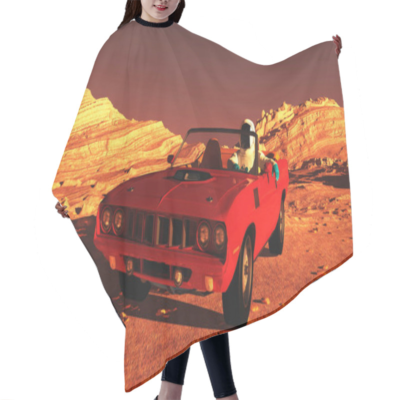 Personality  The Car Image On Mars 3D Illustration Hair Cutting Cape