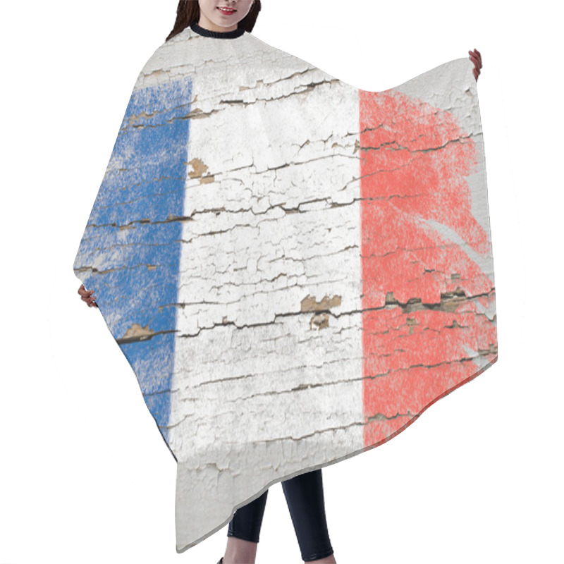 Personality  Flag Of France On Grunge Wooden Texture Painted With Chalk Hair Cutting Cape