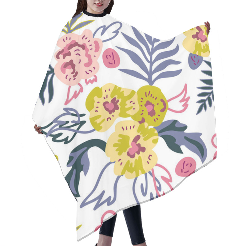 Personality  Sketchy Floral Print. Hair Cutting Cape