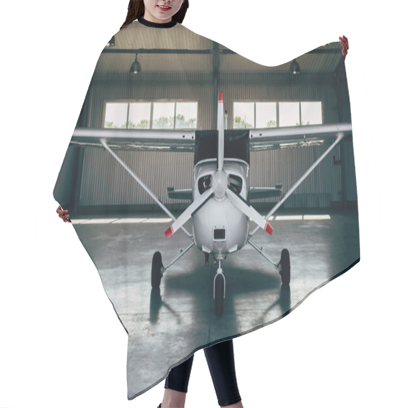 Personality  Modern Small Airplane Standing In Hangar  Hair Cutting Cape