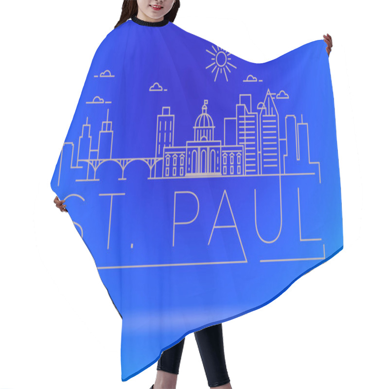 Personality  Saint Paul City Linear Skyline  Hair Cutting Cape