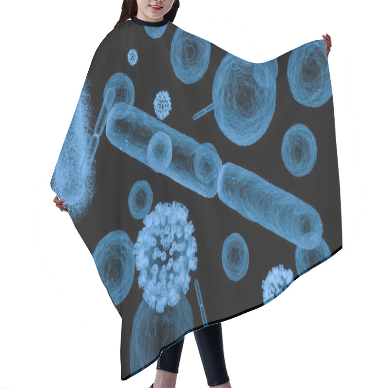 Personality  X Ray Various Bacteria Cells And Virus  Hair Cutting Cape