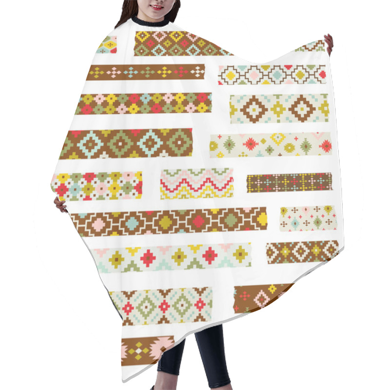 Personality  Primitive Geometric Washi Tapes Hair Cutting Cape