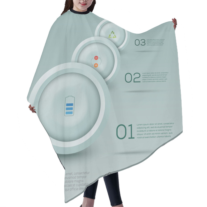 Personality  Abstract Info-graphics With Circles Hair Cutting Cape