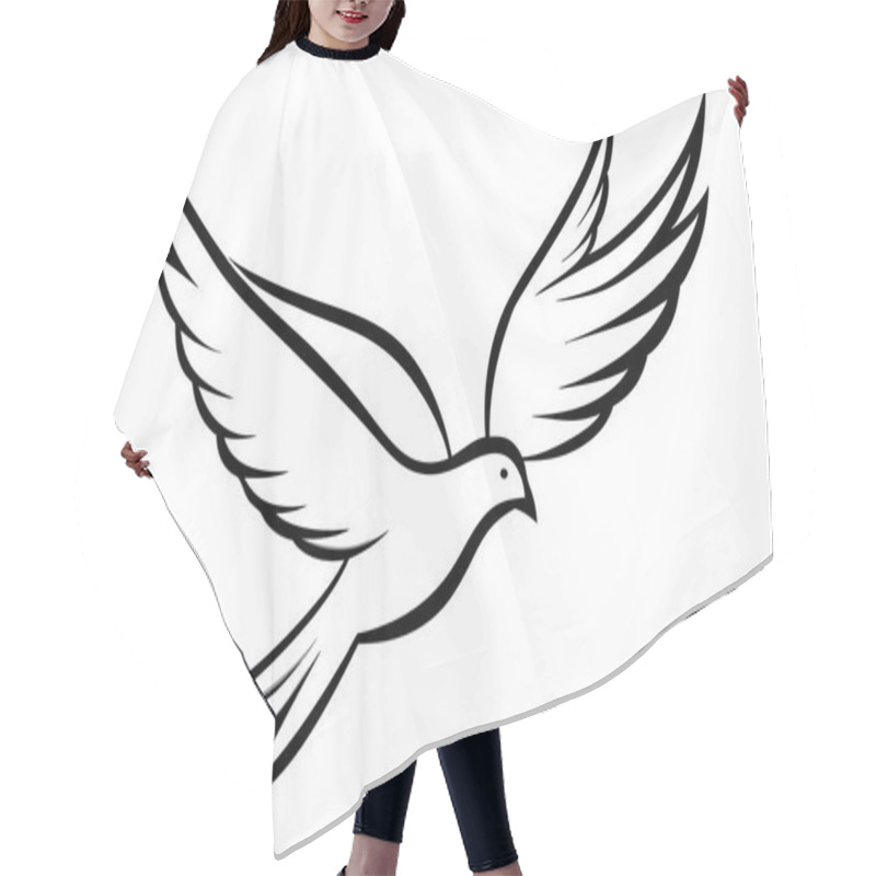 Personality  Stylized Flying Bird Illustration Highlighting Freedom And Grace Hair Cutting Cape