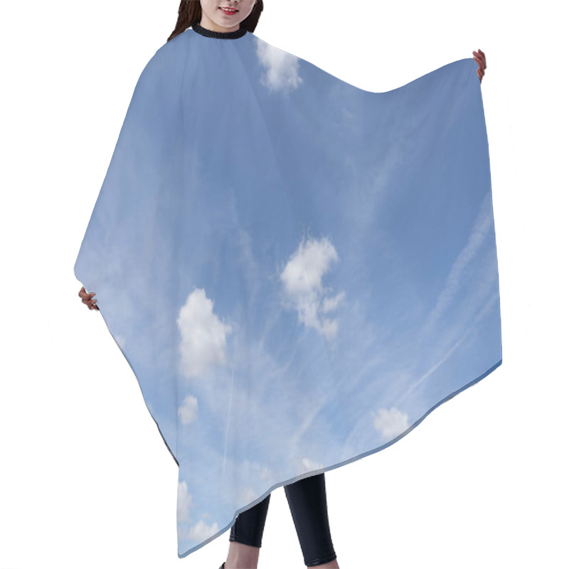 Personality  Blue Sky With White Fluffy Clouds Hair Cutting Cape