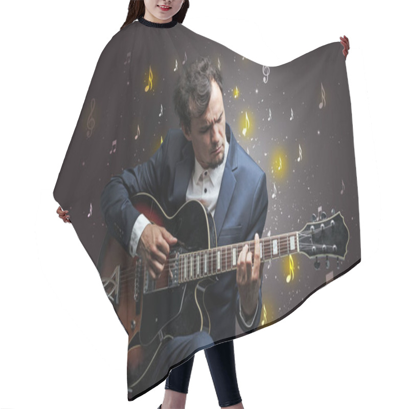 Personality  Falling Notes With Classical Musician Hair Cutting Cape