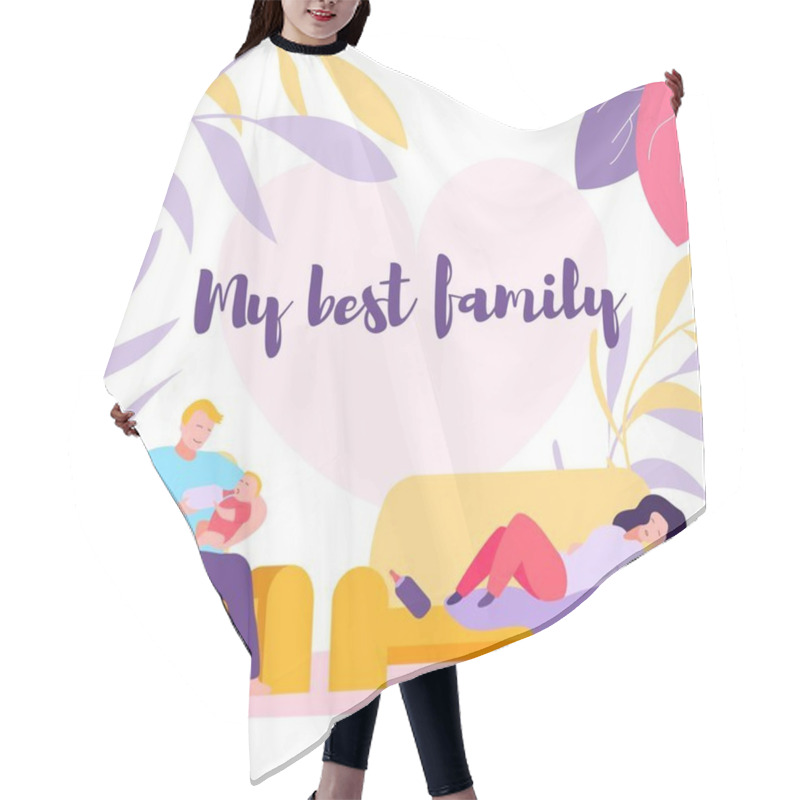 Personality  Illustration Best Family, Mother, Father, Baby Hair Cutting Cape