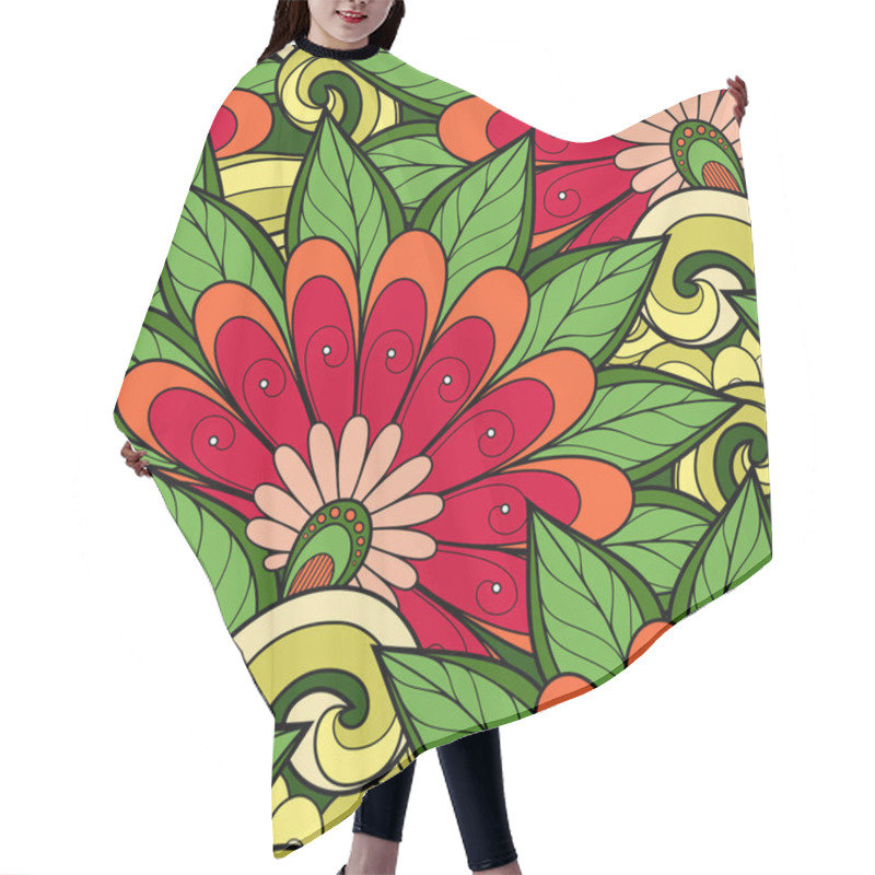 Personality  Seamless Floral Pattern Hair Cutting Cape