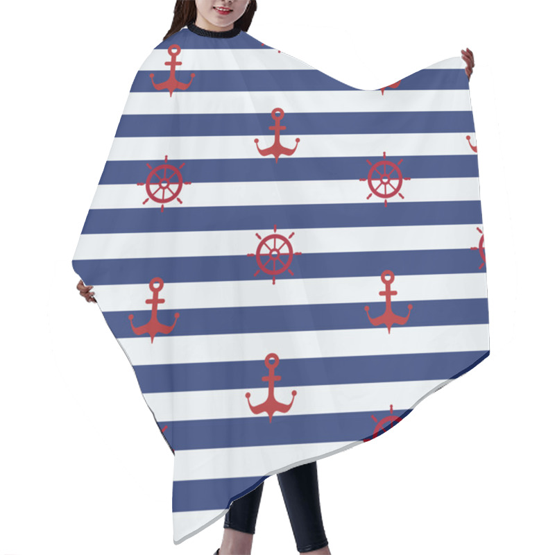 Personality  Maritime Mood Pattern Hair Cutting Cape