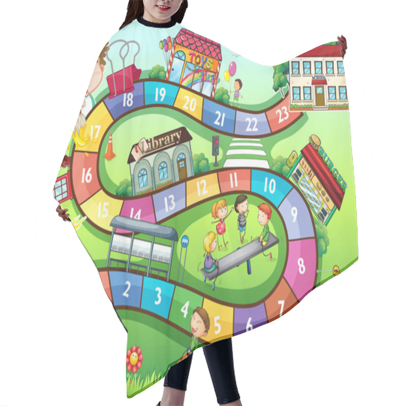 Personality  School Theme Board Game Hair Cutting Cape