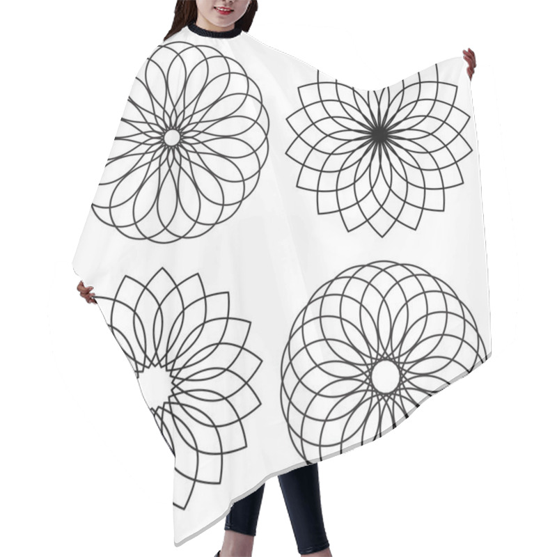 Personality  Geometric Flower Shapes Hair Cutting Cape