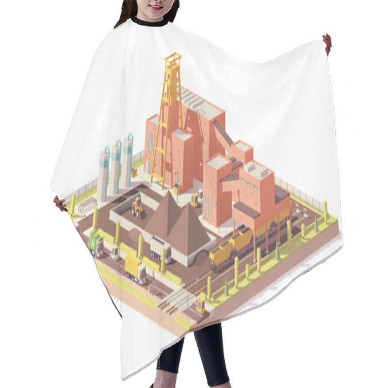 Personality  Vector Low Poly Coal Mine Hair Cutting Cape