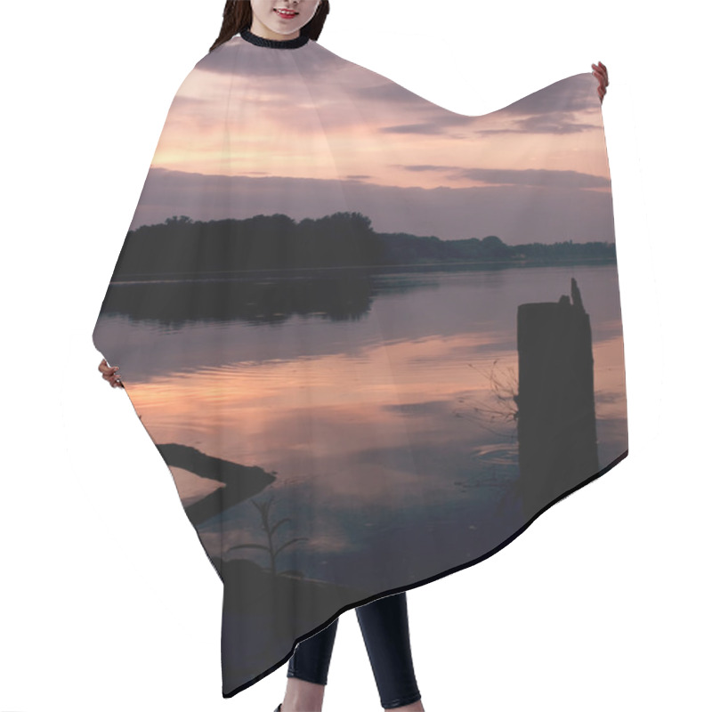 Personality  Romantic Sunset Lake Hair Cutting Cape