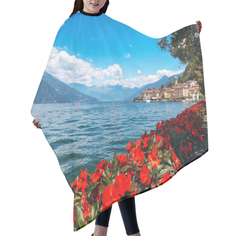 Personality  Spectacular Panoramic Landscape Of Bellagio, One Of The Most Famous And Picturesque Towns In Lombardy, Italy, With Stunning Views Of Lake Como And European Alps. Hair Cutting Cape