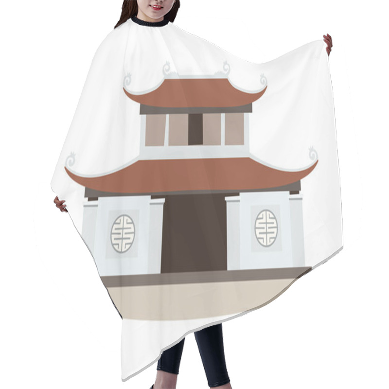 Personality  Vietnamese Pagoda Vector Sign. Pagoda In Vietnam, Historic Sight Attraction. Flat Cartoon Style Vietnamese Traditional Cultural Symbols Isolated On White Background Hair Cutting Cape